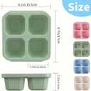 Microwave Safe Bento Box 2pcs Snack Set with Lids 4 Compartment Food Storage Containers for Meal Prep Camping Offices Green Pack