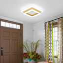 EIDISUNY Modern LED Ceiling Lights, Gold Small Hallway Ceiling Light, 32W Cool White 6000K Acrylic LED Ceiling Light Fixtures, Close to Ceiling Lights for Bedroom Kitchen Bathroom(2 Pack)