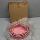 Hedume 3-Piece Metal Cake Stand Set, Pink Round Cake Stand, Dessert Cupcake Pastry Candy Display Plate for Wedding, Birthday Party, Event