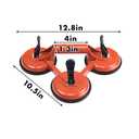Triple Glass Suction Cups Heavy Duty Aluminum Vacuum Plate Handle Glass Holder Hooks to Lift Large Glass, Tile Suction Cup Lifter, Triple Suction Cups for Moving Glass, Window, Granite