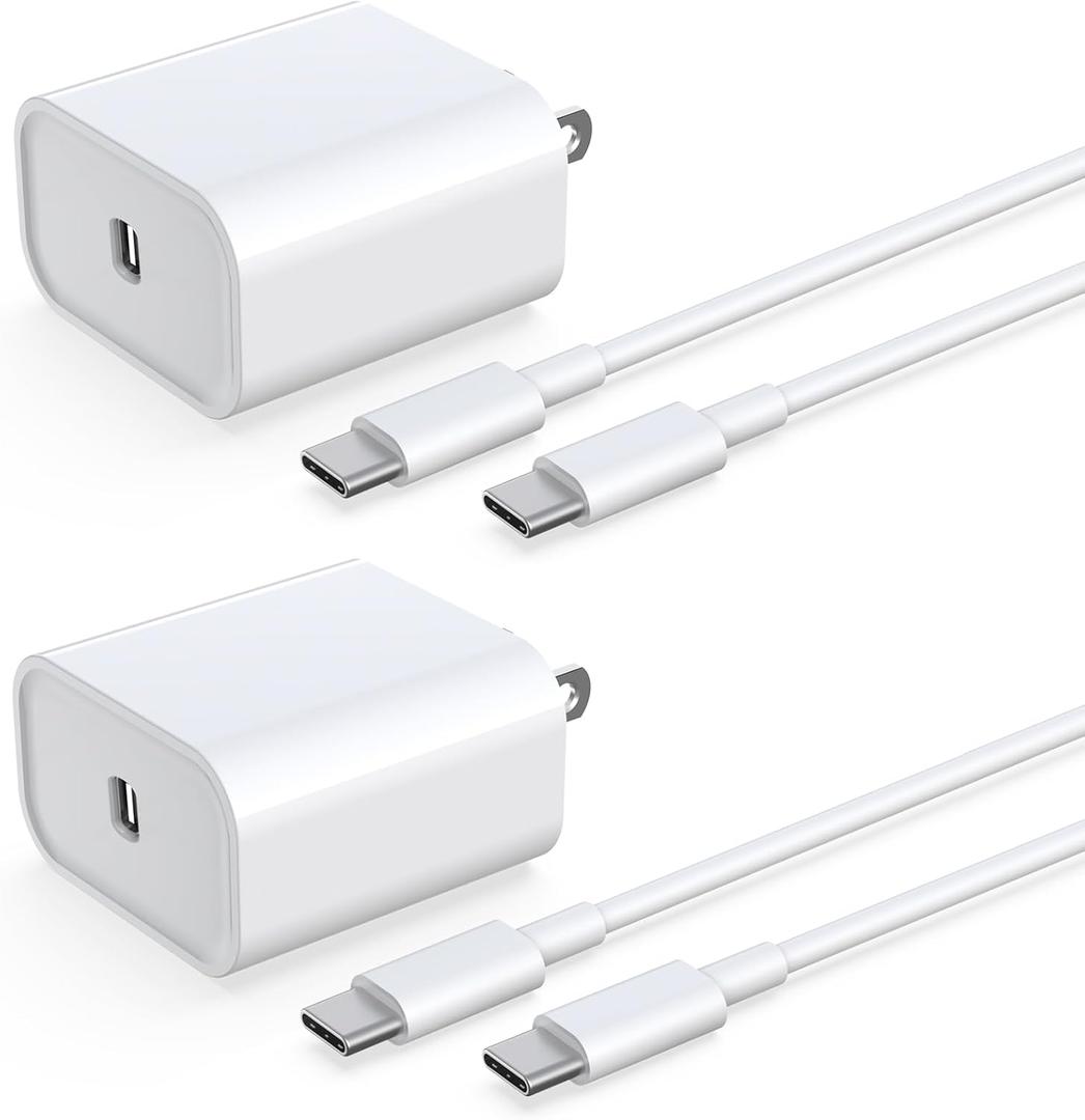 iPhone 16 15 Charger Fast Charging [2Pack] 33W Type-c Wall Charger Fast Charger Block with 6FT USB C to USB-C Cable for iPhone 16/16 Plus/16 PRO/16 Pro Max/iPhone 15 Plus/15 PRO Max/iPad Pro/AirPods