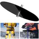 Ice Auger Drill Adapter- Stainless Steel Ice Fishing Auger Stopper Disc with 11.8" Safety Disk- Ice Auger Attachment Plate Fits 1/2 inch and Above Drill Bit Chuck