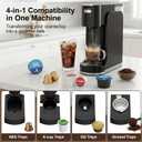 All-in-1 Single Serve Coffee Machine, Hot and Iced Coffee Maker for Ground Coffee, K-Cup Pod, NES Original and DG Pod, 20 Bar Espresso Coffee Maker, Customizable Brew Volume, Heats up in 3 seconds