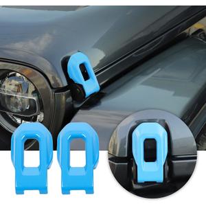 Voodonala for Jeep JL ABS Hood Latches Engine Buckle Bonnet Fastener Engine Cover Decor Trim Protction Cover for 2018-2026 Jeep Wrangler JL JLU Gladiator JT Exterior Accessories Blue 2pcs