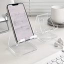 Acrylic Universal Mini Desk Stand Holder - Clear Desktop Phone and Tablet Mount, Waterproof, Space-Efficient, Compatible with iPhone, Samsung, and More - 2 PCS