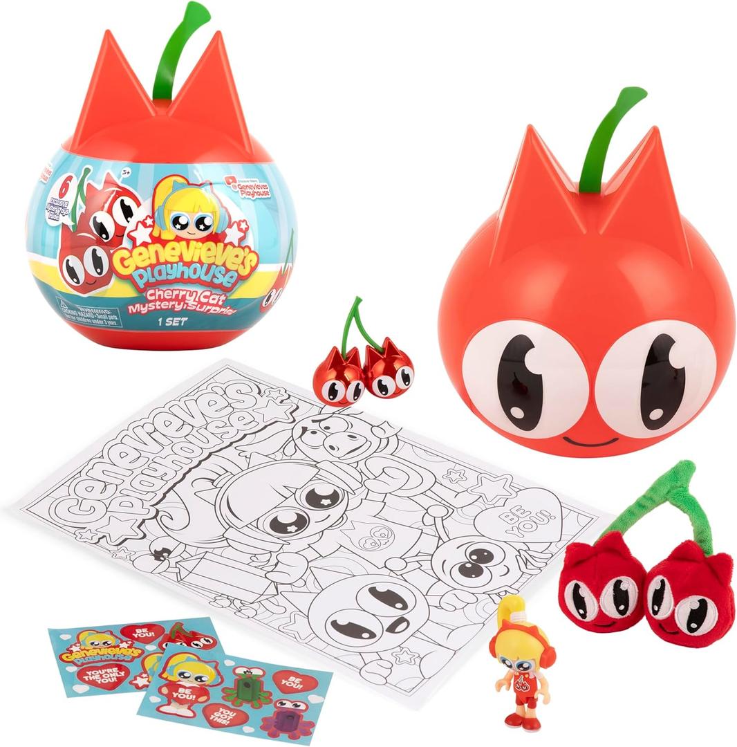 Genevieve's Playhouse Cherry Cat Mystery Surprise, Mystery Unboxing, YouTube Learning Channel, Educational Content, Official Genevieve's Playhouse Merch