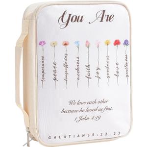 Girl's Bible Carrying Case, Large Bible Cover Case for Women, Bible Case with Zippered Pocket, Bible Bag for Girls Bible Study Supplies Accessories
