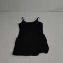 OQQ Women Rompers Sleeveless Square Neck Stretch Contrast Workout Active Tank Romper (Small, Black)