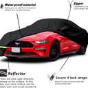 YIXIN Waterproof Car Covers for 1994-2026 Ford Mustang GT/Shelby/Cobra/Bullitt/ECOBOOST car Cover 190T Covers Suitable for 100% Waterproof and Windproof Belt and Double Door Zipper up to 192" L