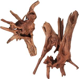 Driftwood for Aquarium Natural Aquarium Wood for Aquascaping Fish Tank Decorations Reptile Tank Decor (Natural Driftwood 9-14" (Pack of 2))