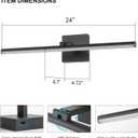 LED Bathroom Vanity Light, Modern Bathroom Light Fixture Over Mirror (3000K/4000K/6000K, Dimmable), Vanity Light Bar with Angle Adjustable, 24 Inch, Black