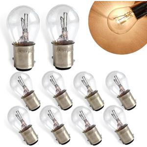 10PCS 1157 Bulb, Tail High and Low Brake Light Bulb, P21/5W S25 2057 2357 7528 BAY15D Light Bulb, Turn Signal Light Bulb Replacement, Universal Halogen Brake Tail Light Parking Light (White)