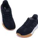 Wide Toe Box Walking Sneakers Women Slip On Arch Support Tennis Shoes for Orthotic Plantar Fasciitis Comfortable Platform Sneakers (8.5 Wide, Black)