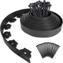 2 Inch Tall Garden Landscape Edging Kit 20 FT, Bonus 20Pcs Spiral Spikes, Black Plastic Lawn Edging for Landscaping, Lawn, Yard, Flower Gardens Border