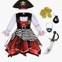Girls Pirate Costume for Halloween Kids Dress Up M