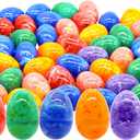 JOYIN 72 Pcs Plastic Iridescent Printed Bright Easter Eggs 3.15" Tall for Easter Hunt, Basket Stuffers Fillers, Classroom Prize Supplies, Filling Treats and Party Favor