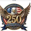 America Eagle Anniversary Sticker - 2 Pack Eagle Flag Patriotic Sticker for Refrigerators, Trucks, Laptop or Any Smooth Surface, Waterproof- American Pride Stickers - 8.27x7.2 in - BS-20