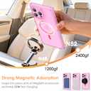 IAIYOXI Rectangle Edge Magnetic Clear Case for iPhone 14 Pro, Compatible with MagSafe, Full Camera Protection & Reinforced Corners, Thin Slim Shockproof TPU Phone Cover for Women Girls, Pink
