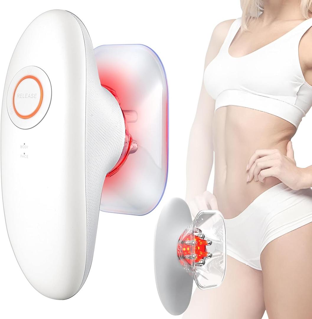 Body Sculpting Machine, Professional Cordless Handheld Massager Electric Cupping Therapy Massager  for Belly, Waist, Arms, Leg, Home Tool for Women (White)