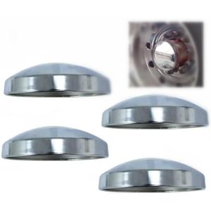 LOSTAR 4PCS for Dome Semi Truck Rear Wheel Covers Metal 8" Dome Style Hub Caps