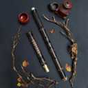 Shakuhachi 54cm Vertical Flute D Key Shakuhachi 5 Holes Bamboo Flute Woodwind Instrument (Classic)