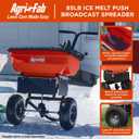 Agri-Fab 45-0575, 85lb Capacity Push Ice Melt Broadcast Spreader, Approximately Coverage of Acre (14,000 sq. ft.), 10-Ft Spread Width, Direct Rod Control, Includes Grate and Built in Deflector