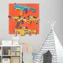 Peg Board For Nerf Guns, Peg Board For Hanging Nerf Guns, Toy Gun Storage, 4 Peg Board 13"x 13" For Nerf Guns, Toy Gun Storage Organizer Compatible with Blasters Nerf (Orange)