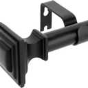 Curtain Rods for Windows 66 to 120 Inch(5.5-10 Feet),3/4" Diameter Black Drapery Rods with Square Finials,Size:36-120 Inch,Matte Black (36"-120"|1 Pack)