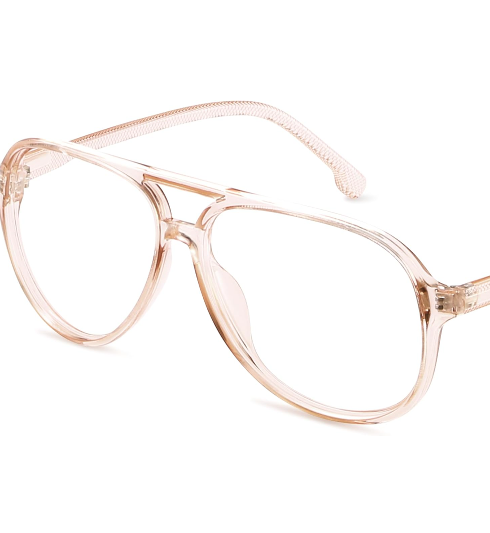 livho Vintage Aviator Blue Light Blocking Glasses, Fashion Oversized Frames for Eye Strain Relief, Unisex Design
