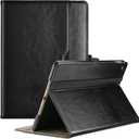 ProCase for iPad 9th/ 8th/ 7th Generation Case 10.2 Inch 2021/2020/2019, iPad 10.2 PU Leather Case Business Stand Cover Smart Folio with Hand Strap Front Pocket Pen Loop -Black