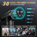 Massage Gun Deep Tissue, Handheld Electric Muscle Massager, High Intensity Percussion Massage Device for Pain Relief with 9 Attachments & 30 Speed (Black)