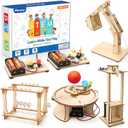 Poraxy 5 Set STEM Science Kits for Kids Age 8-12, Wooden Building STEM Projects 8-10, 3D Puzzles, Experiment Circuits Model, Toys for Ages 8-13, Gifts for Boys and Girls 6 7 8 9 10 11 12 13 Years Old
