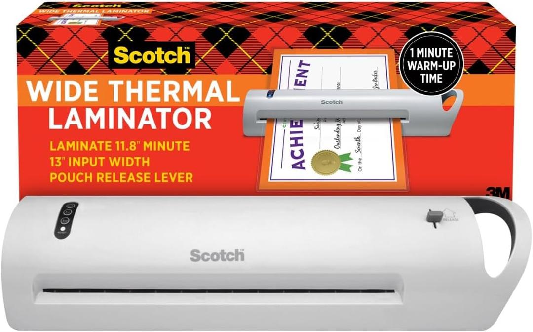 Scotch Thermal Laminator, Extra Wide 13 Inch Input, Ideal for Teachers, Small Offices, or Home (TL1302X)