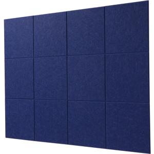 LAJAR Large Felt Wall Tiles, 12 Pack Cork Board Alternative with Removable Adhesive Tabs, Bulletin Pin Boards for Office, School and Home (Dark Blue)