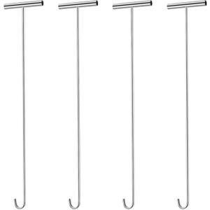 Zonon 4 Pack 31" Fifth Wheel Puller 5th Wheel Pin Puller for Semi Truck Cotter Spring Pulling Tool Solid Steel Dock Hooks Portable Type Lifting Hook for Pulling Drain Manhole Covers (J Hook,Silver)