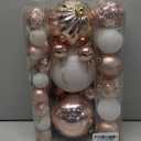 Christmas Ball Ornaments for Xmas Decorations, 50 pcs Christmas Extra Large Tree Shatterproof Ornaments-Rose Gold (Combo of 5 Style in 3 Sizes)