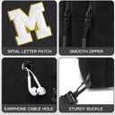 Small Corduroy Sling Bag Initial Crossbody Bag Fanny Pack for Girls Personalized Birthday Gifts for Teen Girls Gifts (Black)