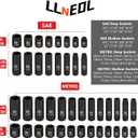 LLNEDL 3/8" Drive Impact Socket Set 95Pcs, Spark Plug Socket (5/8", 13/16"), 6 Point Metric & SAE from 5/16"- 3/4", 8-22mm, CR-V Deep & Shallow Kit with Quick Release Ratchet (72-Tooth) for Home & DIY