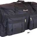 36-Inch XL Rolling Duffel Bag with Wheels - Ideal Travel Bag for Travel, Sports, Hockey, and Cargo Outdoor Hockey Bag - Convenient and Spacious Gym Bag (Black), 36 x 17 x 15 inches