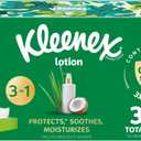 Kleenex Lotion Facial Tissues with Coconut Oil, 3 Flat Boxes, 120 Tissues Per Box, 3-Ply (White)