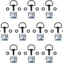 Motorcycle Race Fasteners Quick Release D-Ring 1/4 Turn Race Fasteners Clip Style Type C 14mm Dark Black(10 Pack)