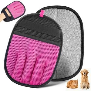 Pet Hair Removal Tool for Cats & Dogs, 2025 New Upgraded Electrostatic Gloves for Pet Hair, Reusable Pet Hair Remover Tool for Couch, Furniture, Carpet, Curtain & Car Seat (Pink)