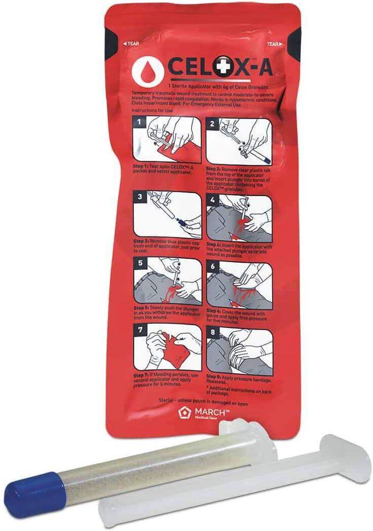 MARCH Celox V12090 Blood Clotting Granule Applicator and Plunger Set, 6 Grams