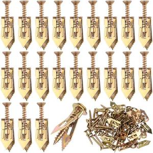PAGOW 160 Pcs Self-Drilling Anchors, 2024 Upgraded Ancors and Screws for Heavy Duty, Metal Screw Anchors Kit, No Drill and Holes in Wall (40 Pcs Steel Anchors 0.47"x1.1" + 40 Pcs Zinc Screws)
