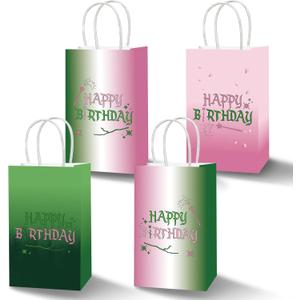 24pcs Halloween Witch Theme Birthday Party Bags Pink and Green Party Supplies Halloween Party Favor Birthday Candy Treat Bags Witch Princess Party Favor for Kids Baby Shower