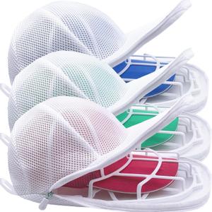 3 Pack Hat Washer for Washing Machine - Hat Cage for Washing, Laundry Wash Bags for Baseball Caps, Hat Cleaner or Dishwasher, Cap Washer Frame for Flat & Curved Hats