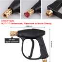 Clatoon Pressure Washer Short Gun, Foam Cannon with 1/4 Inch Quick Connector, Power Washer with 5 Pressure Washer Nozzle Tips, M22-14 mm Inlet Connector