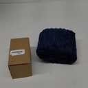 Kevin Textile Set of 2, Corduroy Style Cushion Cover with Stripe Pattern, 12x20 Inch, Throw Pillow Covers in Navy Blue, Machine Washable Home Decor Decorations for Bedroom Living Room