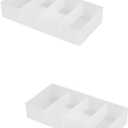 Housoutil 2pcs Box Makeup Box Organizer Plastic Storage for Makeup Nail Jewelry Desktop Container for Dressing Table Bedroom Living Room Bathroom