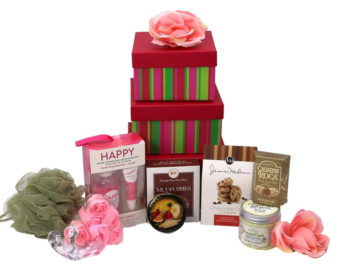 Gift Basket Village: With a Cherry on Top - Sweet Treats & Spa Products Tower
